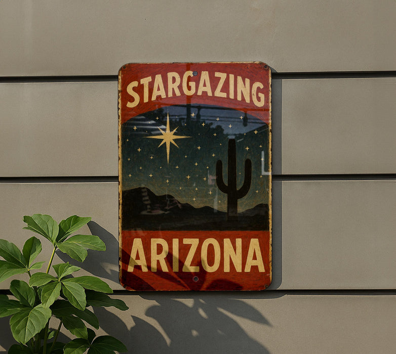 a sign on the side of a building that says stargazing arizona