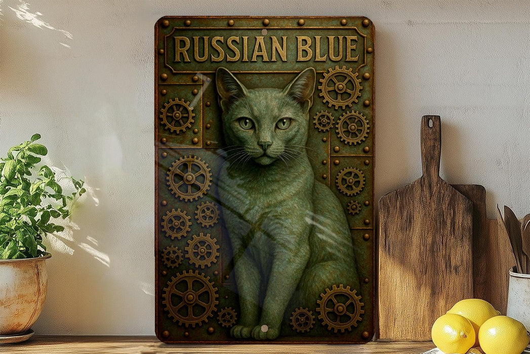 a painting of a cat sitting on top of a shelf
