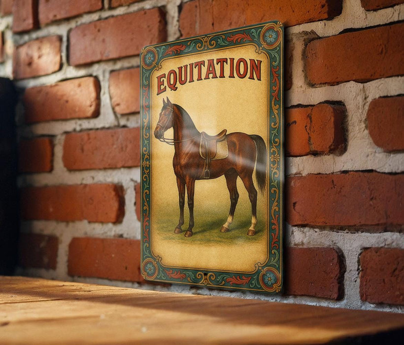 a picture of a horse on a brick wall