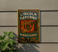 a sign on the side of a building that says lincoln cavern pennsylvania