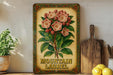 a painting of flowers on a shelf next to a potted plant