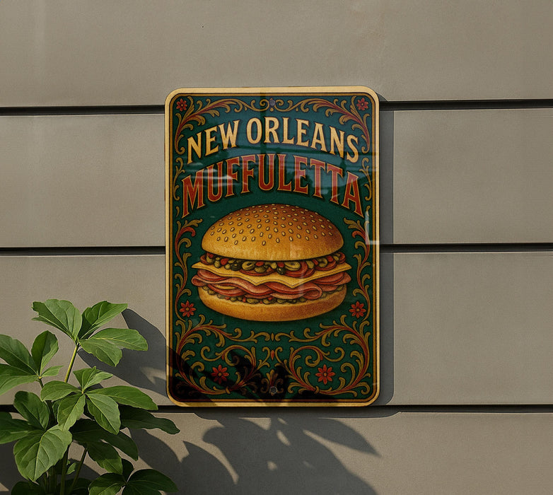 a sign on the side of a building that says new orleans muffinitta
