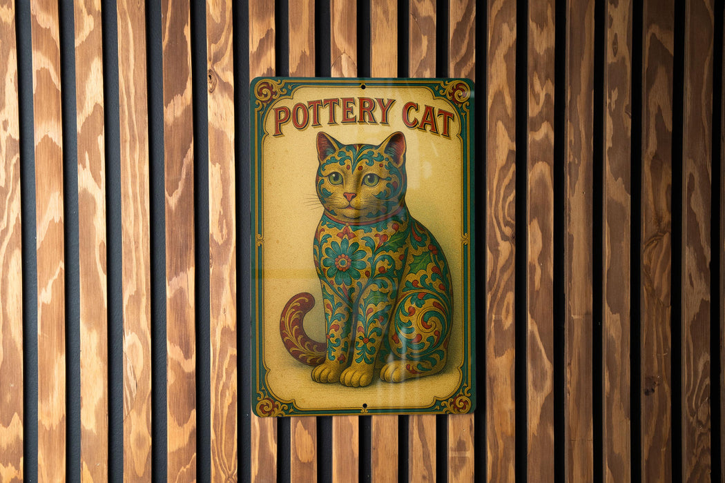 a picture of a cat on a wooden wall