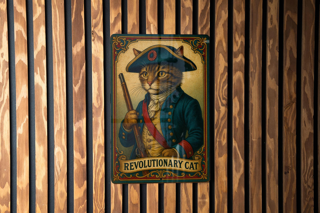 a picture of a cat wearing a hat and holding a rifle