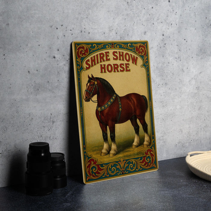 a picture of a horse on a table