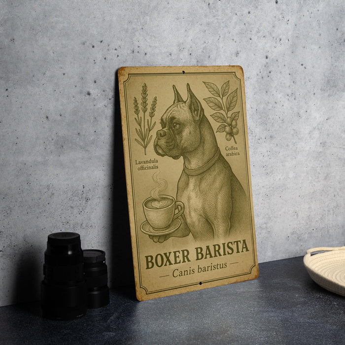 a picture of a dog with a cup of coffee