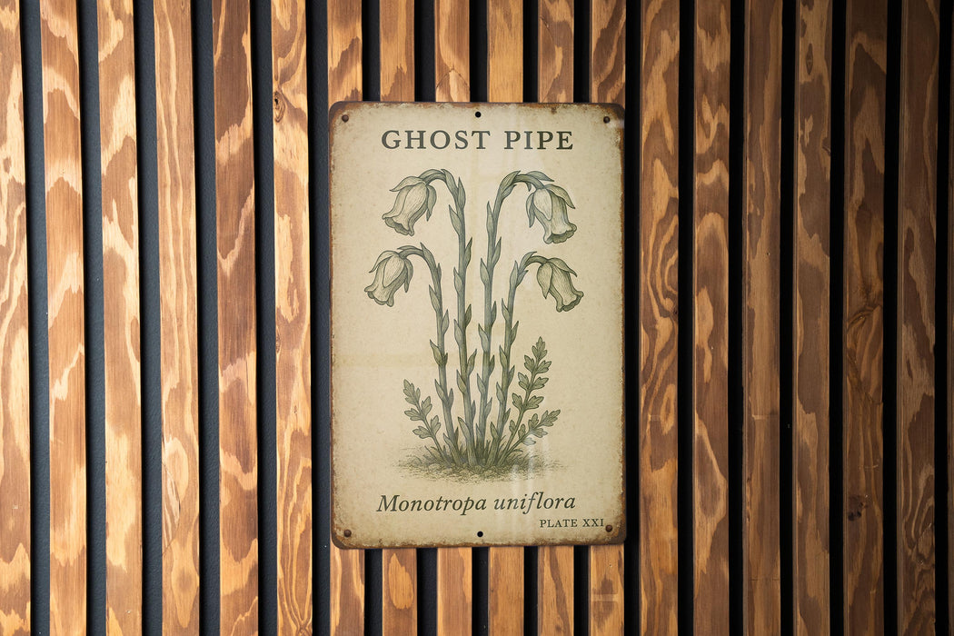 a sign on a wooden wall that says ghost pipe
