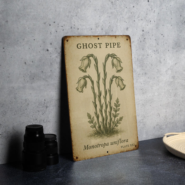 a ghost pipe sign sitting on top of a table