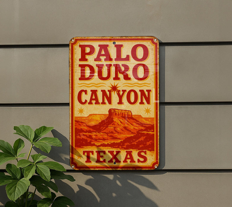 a sign on the side of a building that says palo duro canyon texas