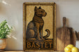 a picture of a cat sitting on a shelf