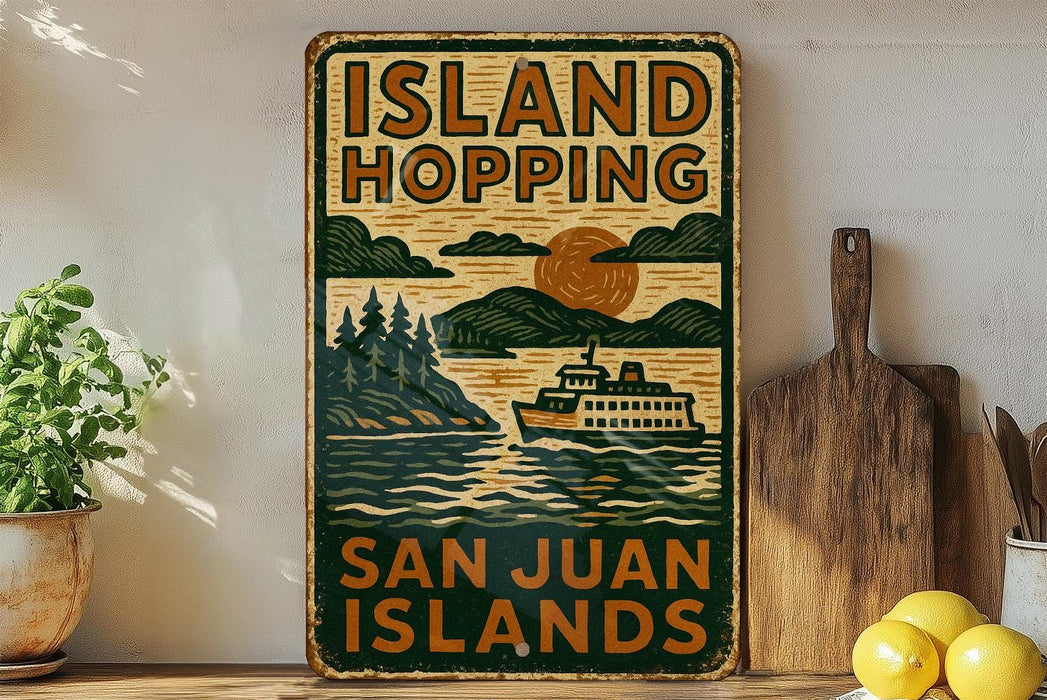 a picture of a sign that says island hopping