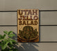 a sign on the side of a building that says utah jello salad
