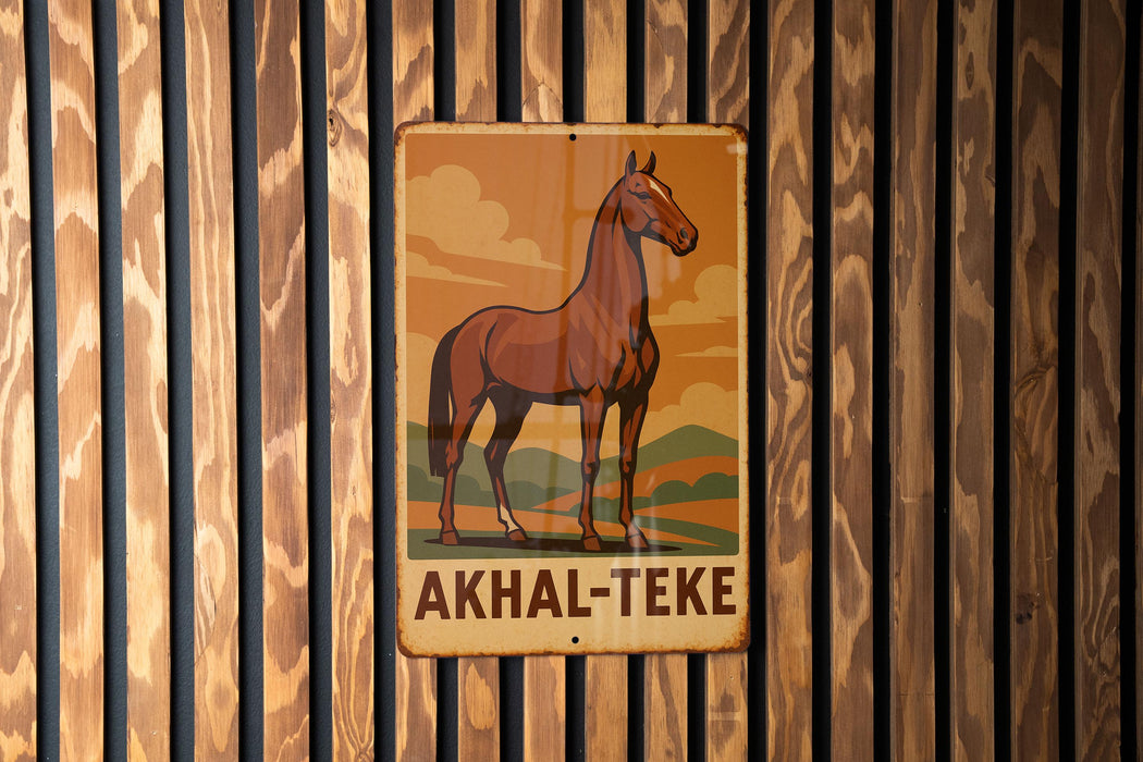 a picture of a horse on a wooden wall