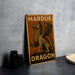 a picture of a marduk dragon sign on a table