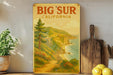 a picture of a big sur california on a wall