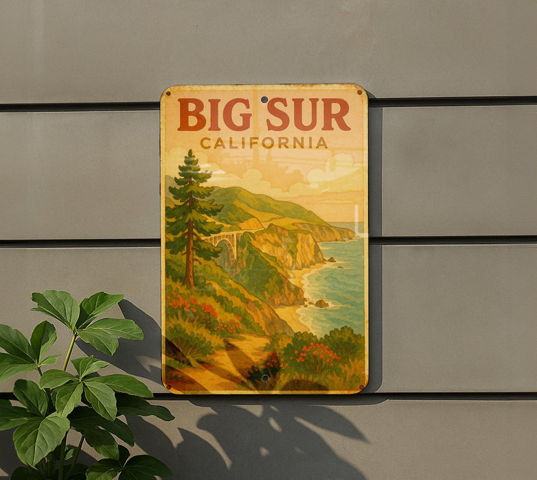 a picture of a big sur california on a wall