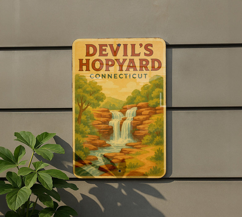 a sign on the side of a building that says devil's hopyard con