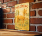 a sign on a brick wall that says palomino