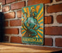 a sign on a brick wall that says hanumann