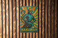 a sign on a wooden wall that says hanumann