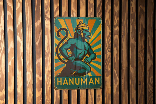 a sign on a wooden wall that says hanumann