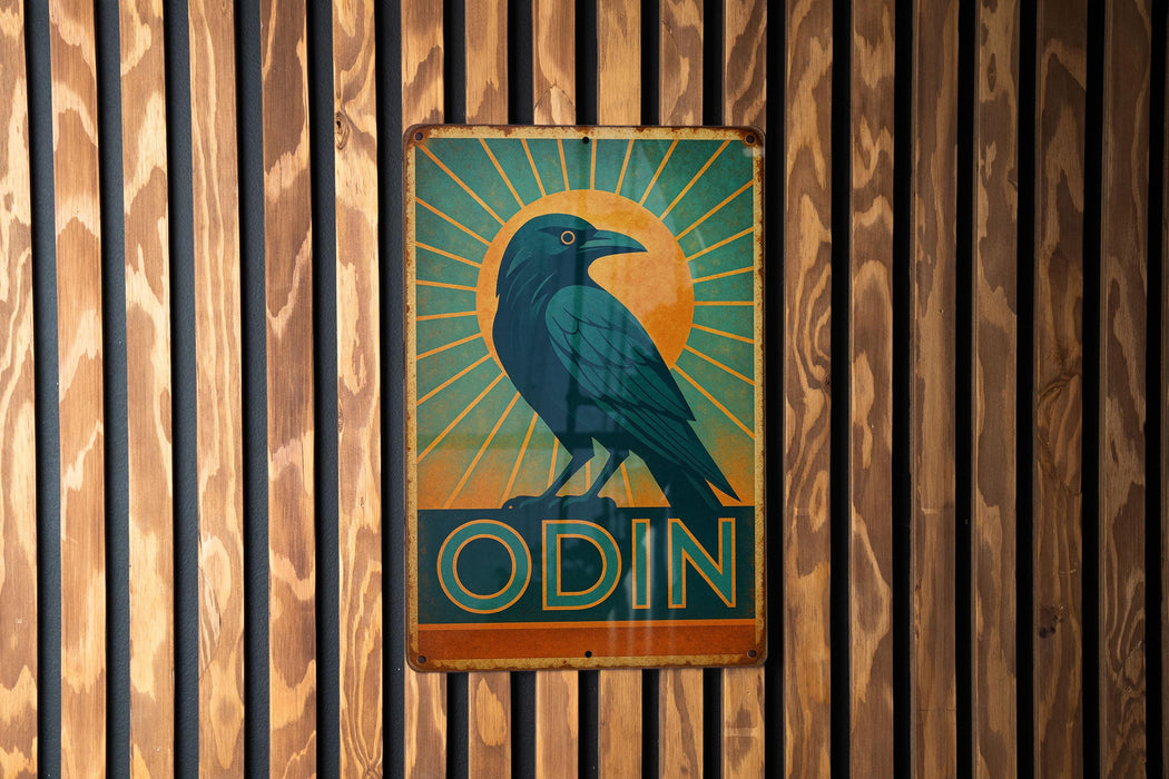 a blue bird sitting on top of a wooden sign