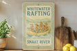 a picture of a sign that says whitewater rafting snake river