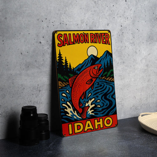 a picture of a salmon on a table