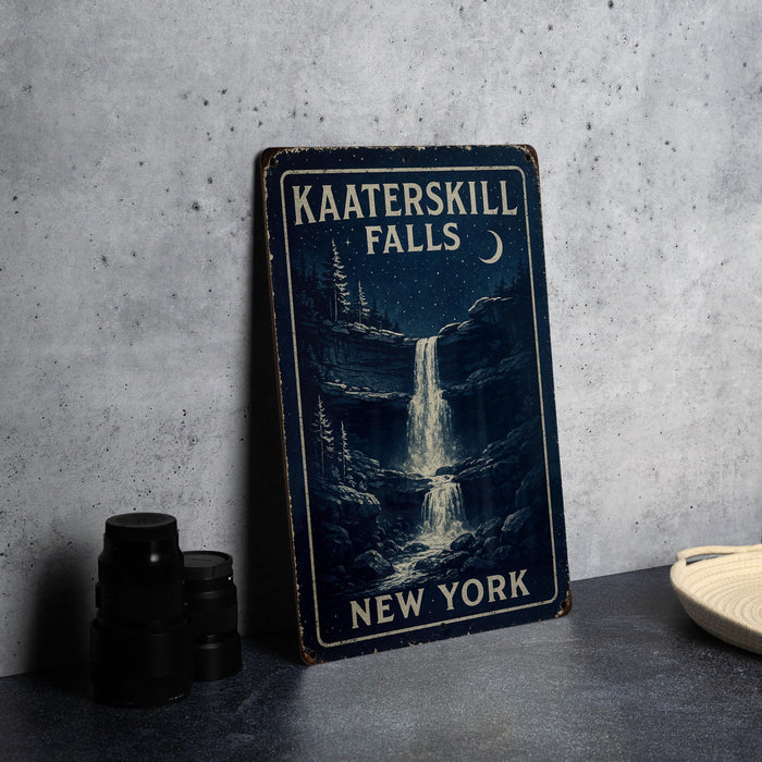 a picture of a book with a waterfall in the background