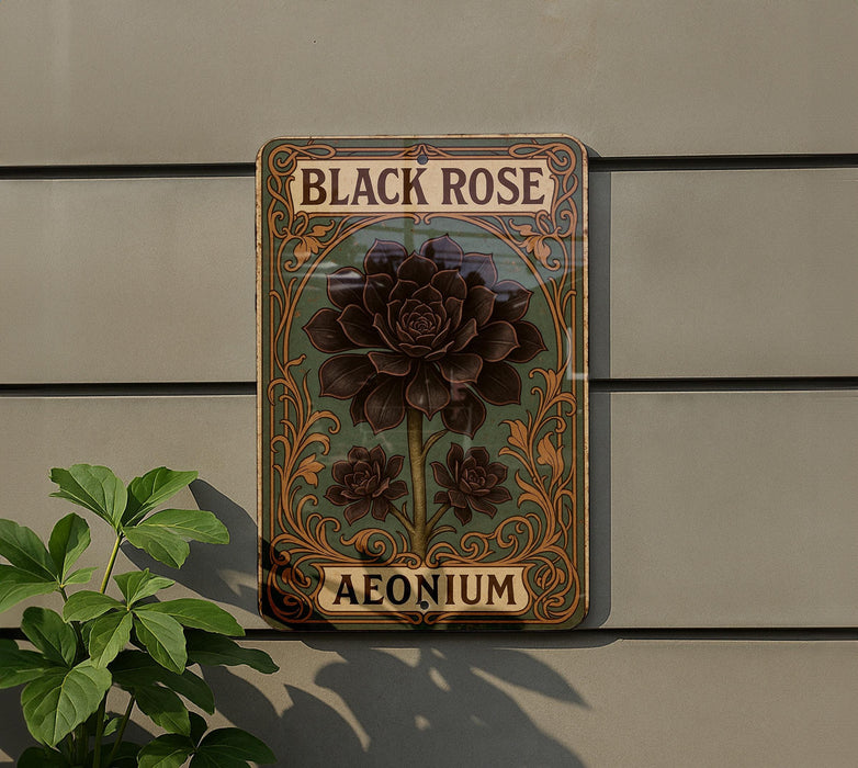 a sign on the side of a building that says black rose