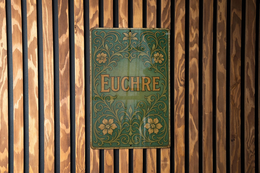 a wooden wall with a sign on it
