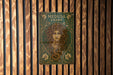 a picture of medusa snake on a wooden wall