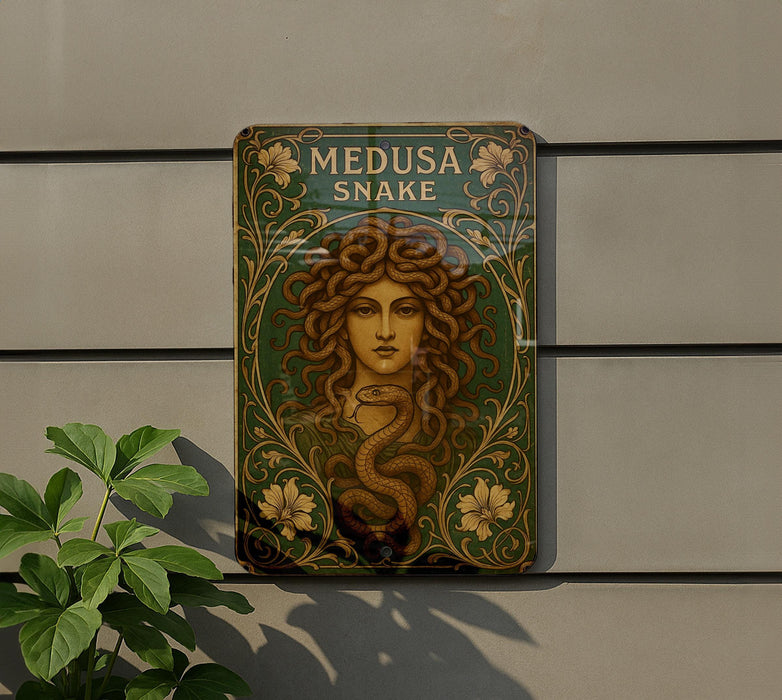 a picture of medusa snake on the side of a building