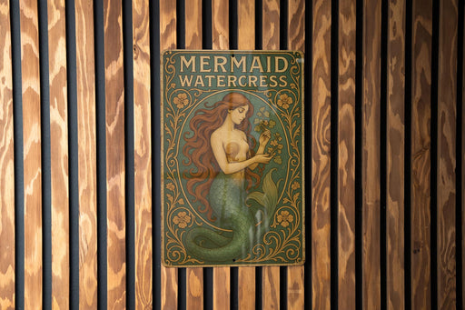 a painting of a mermaid holding a flower