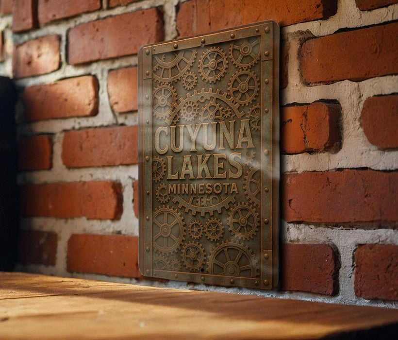 there is a sign on a brick wall