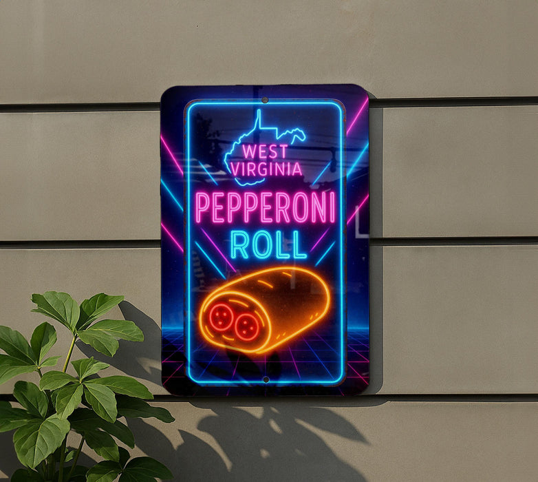 a neon sign on the side of a building