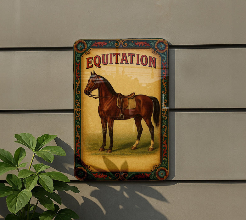 a picture of a horse on a wall