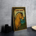 a picture of a horse on a table