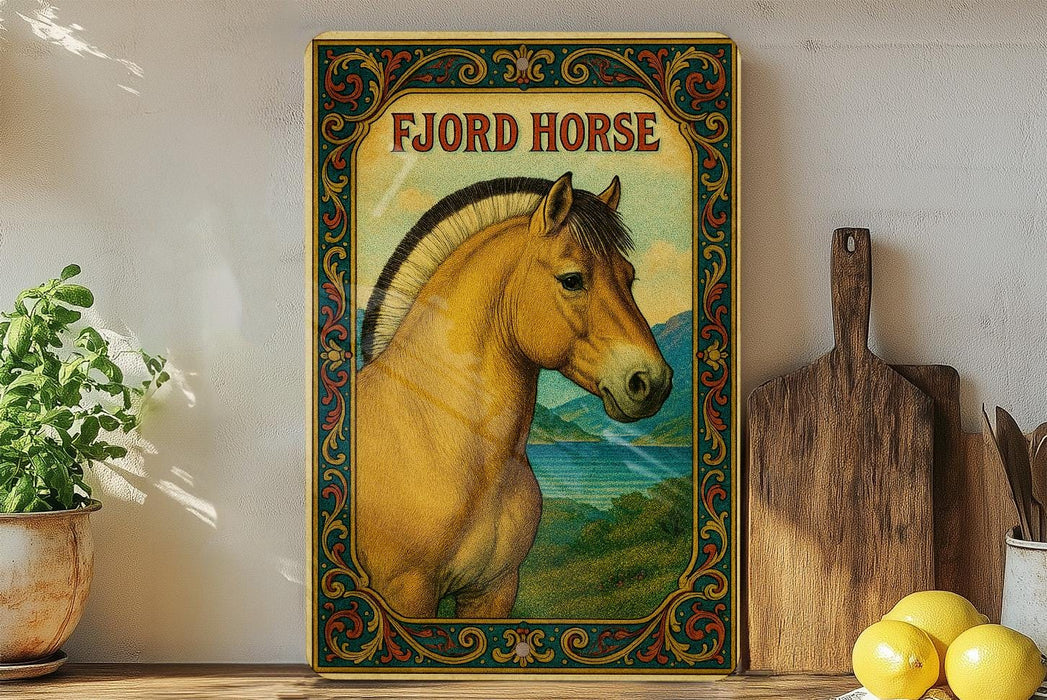 a picture of a horse on a wall