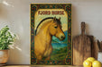 a picture of a horse on a wall