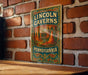 a sign on a brick wall that says lincoln caverns pennsylvania