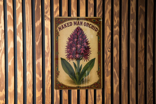 a wooden wall with a sign that says naked man orchid