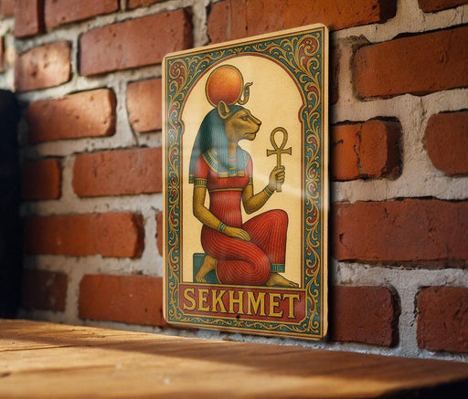 a picture of an egyptian god on a brick wall