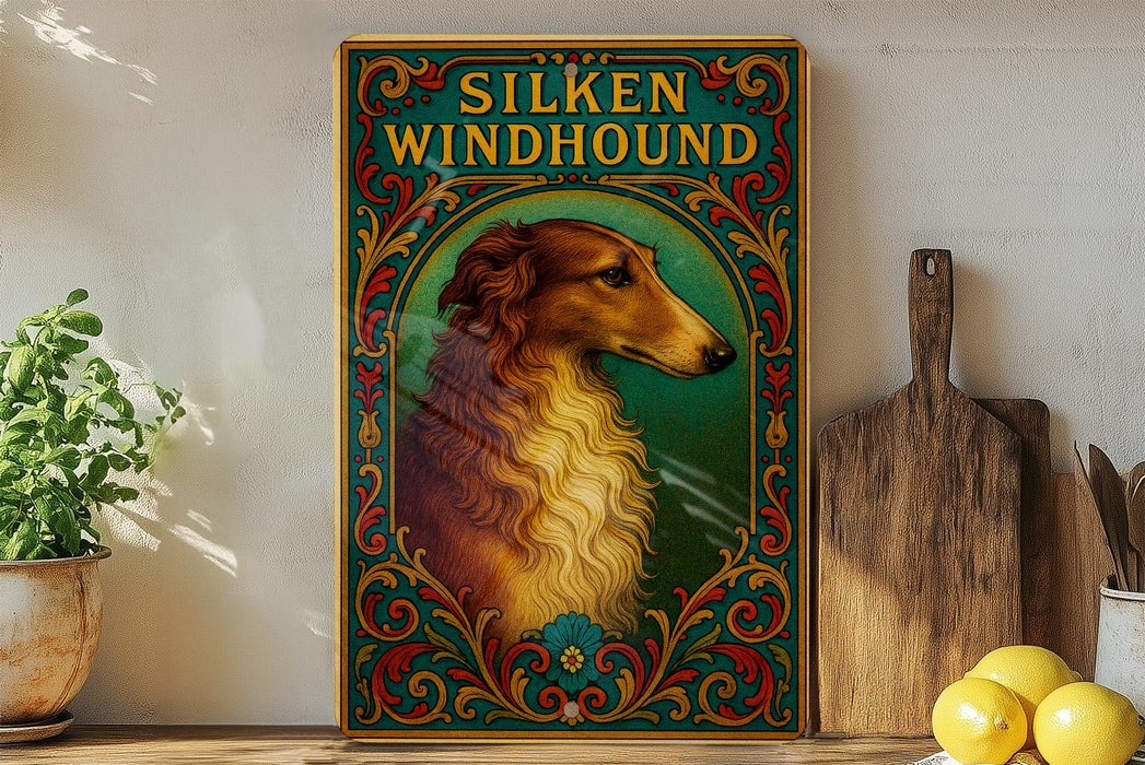 a painting of a dog on a wall