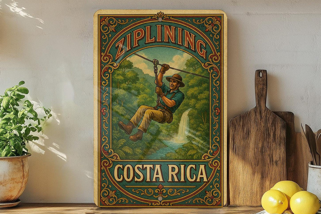 a painting of a man swinging on a rope