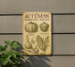 an autumn harvest patch sign hanging on a wall