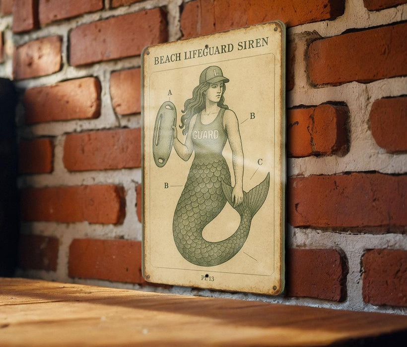 a picture of a mermaid on a brick wall