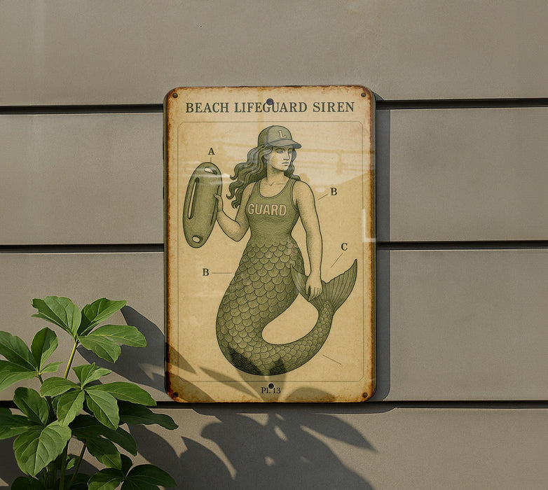 a picture of a mermaid on a wall