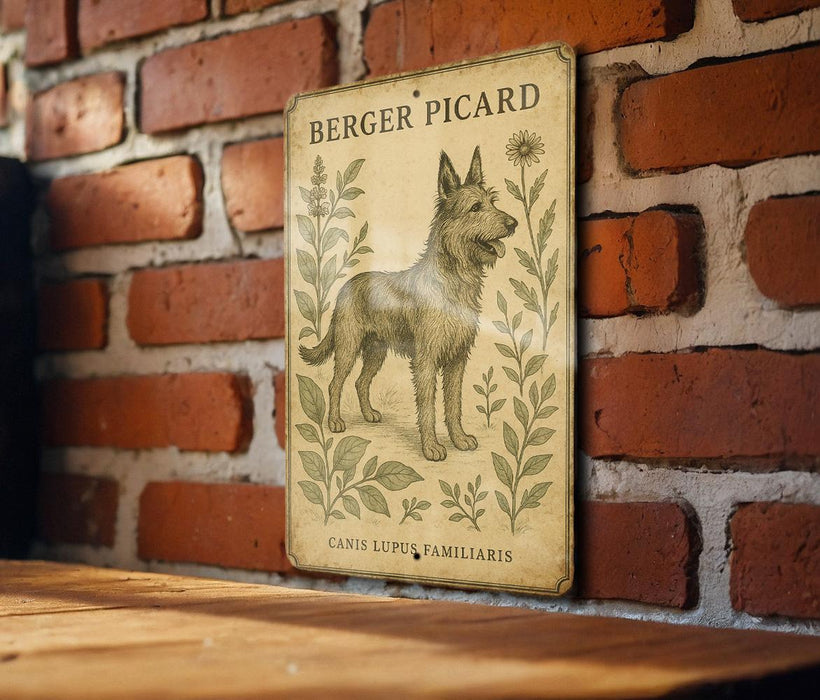 a picture of a dog on a brick wall
