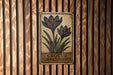 a picture of a sign on a wooden wall